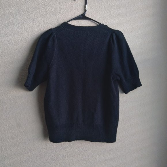 Madewell Black Short-Sleeve Knit Cardigan Sweater - Picture 5 of 7